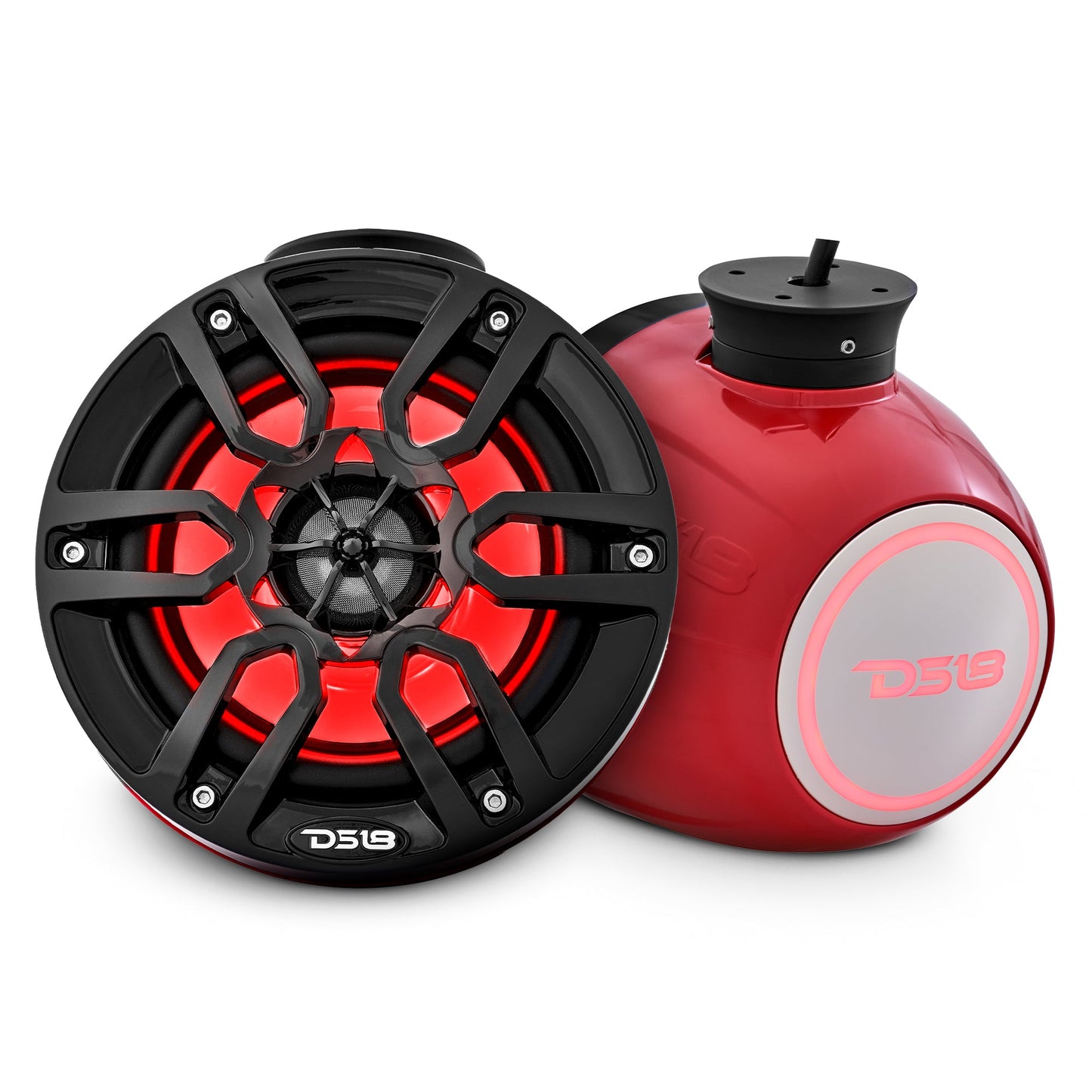 6.5" Marine Pod Speakers 300W with RGB LED Lights – Waterproof All-Terrain Audio for Jet Skis, ATV, UTV, Jeep, Motorcycle (Pair).