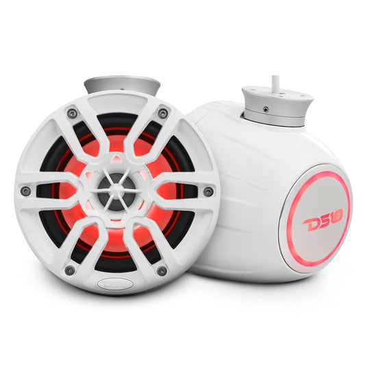 NXL 6.5" Pod 300w Speaker with Integrated RGB LED Lights (Pair) - Perfect For Jet Skis.