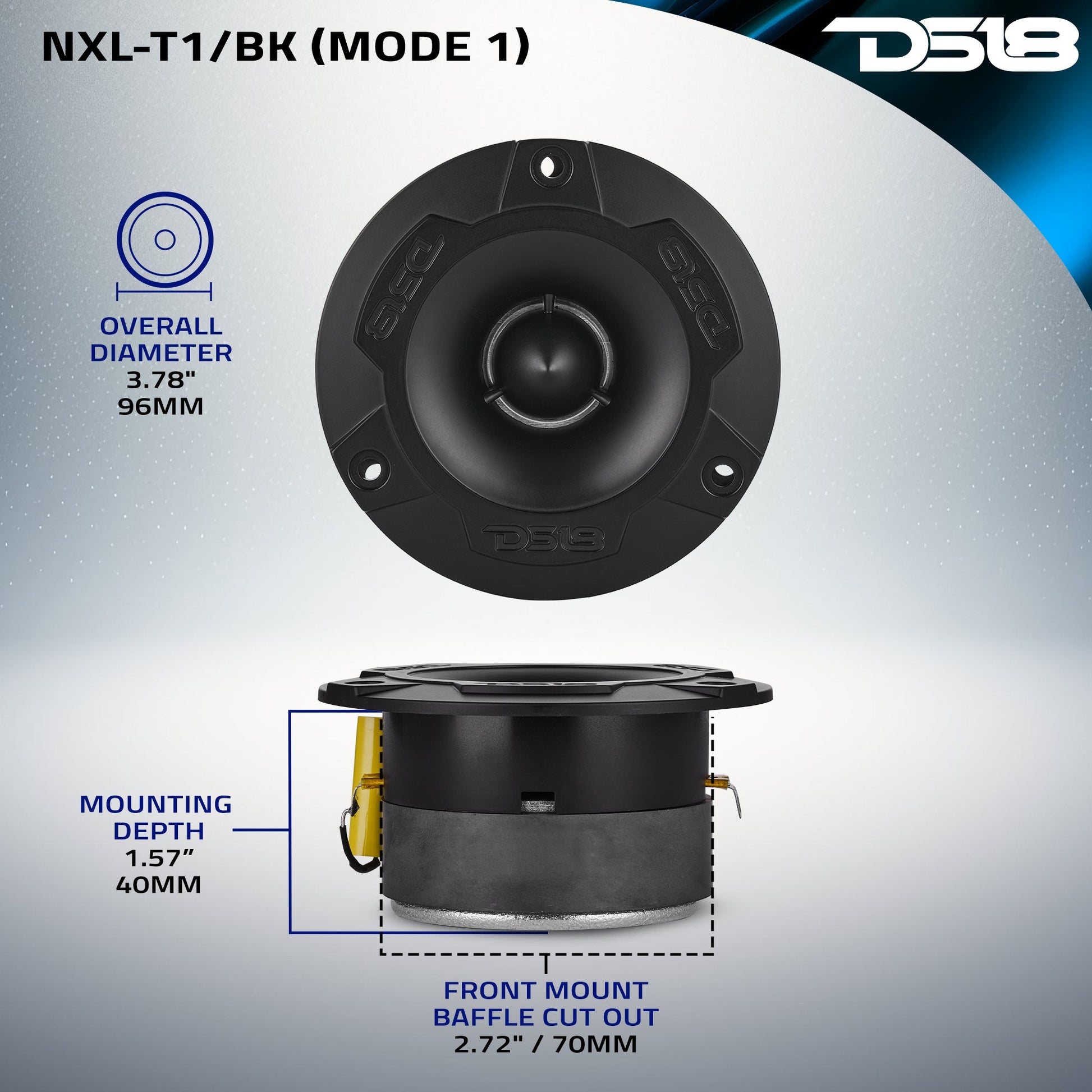 NXL 3.8” Marine Water-Resistant Super Bullet Tweeter with 1” Aluminum - Black - NXL-T1/BK - product image 7 - AudioSellerz