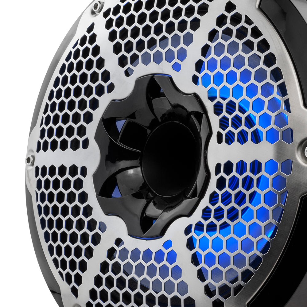 NXL 10" Neodymium Marine and Powersports Towers with Built-in Passive Radiator, 1" Driver and LED RGB Lights 300 Watts Rms