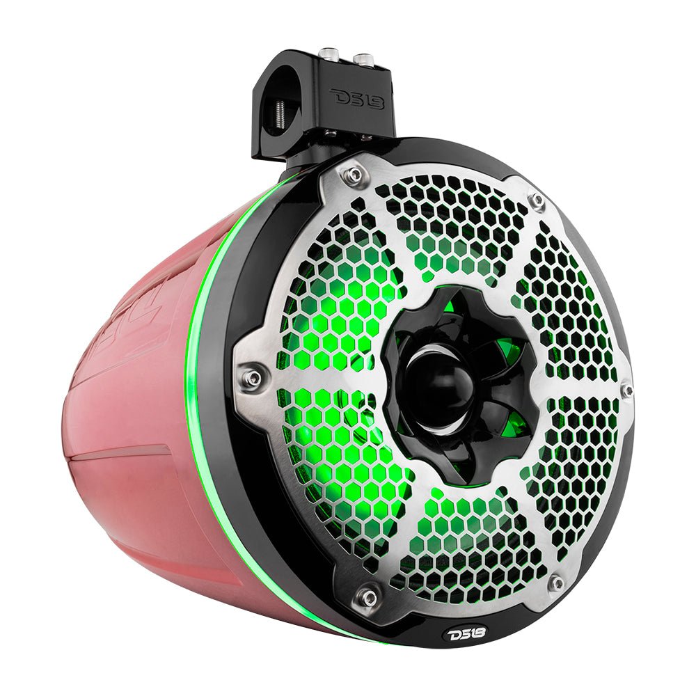 NXL 10" Neodymium Marine and Powersports Towers with Built-in Passive Radiator, 1" Driver and LED RGB Lights 300 Watts Rms