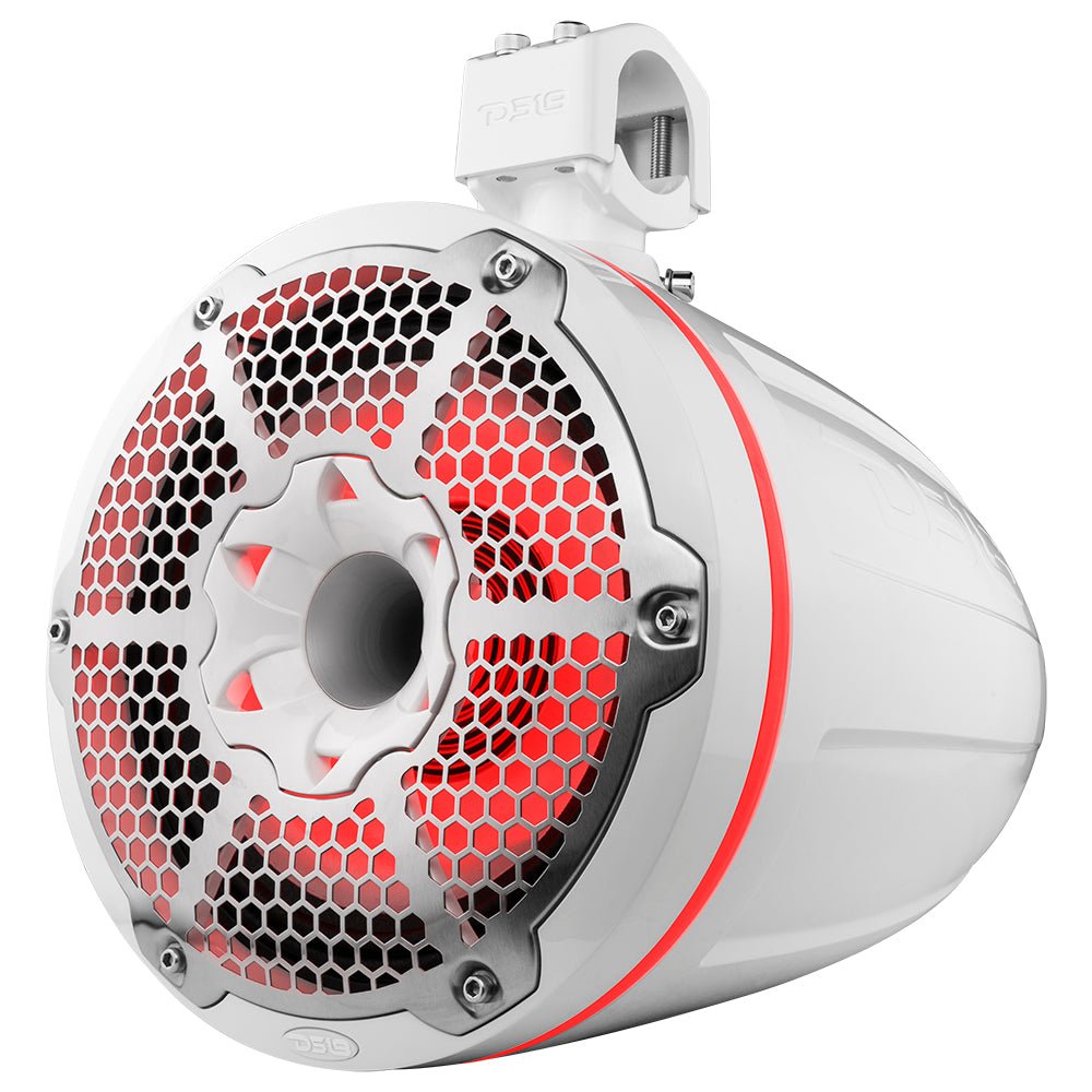 NXL 10" Neodymium Marine and Powersports Towers with Built-in Passive Radiator, 1" Driver and LED RGB Lights 300 Watts Rms