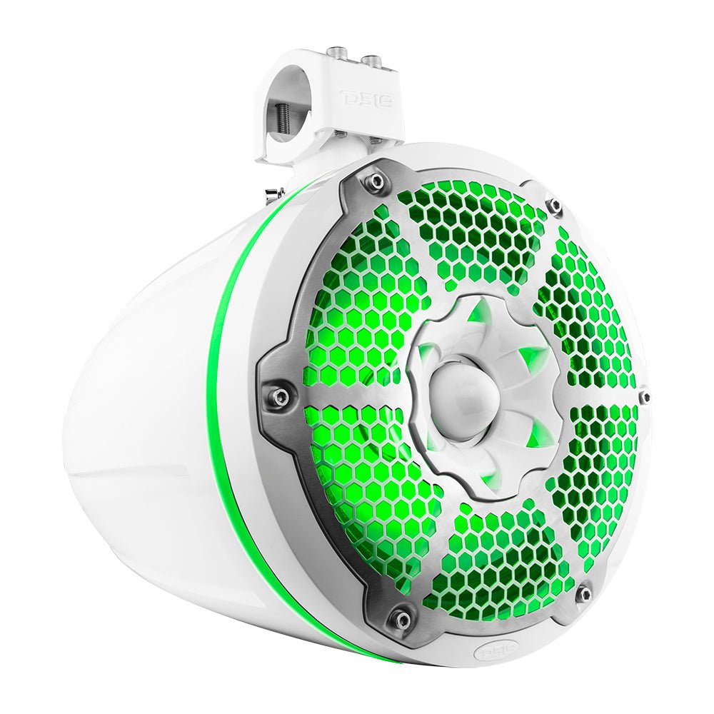 NXL 10" Neodymium Marine and Powersports Towers with Built-in Passive Radiator, 1" Driver and LED RGB Lights 300 Watts Rms