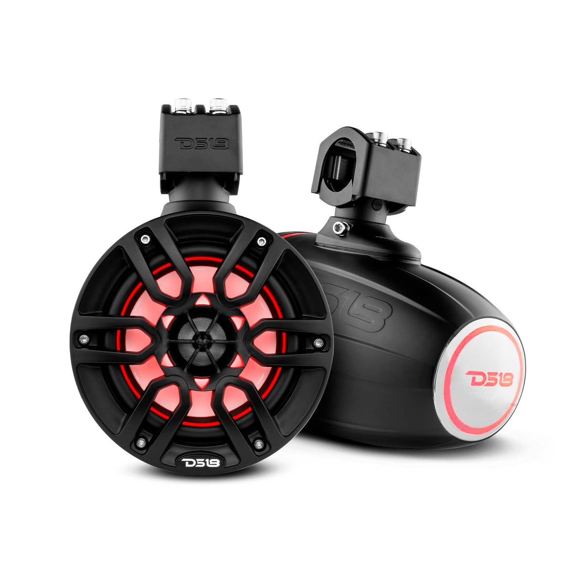 NXL 6.5" Marine Water Resistant Wakeboard Tower Speakers with Integrated RGB LED Lights 300 Watts.