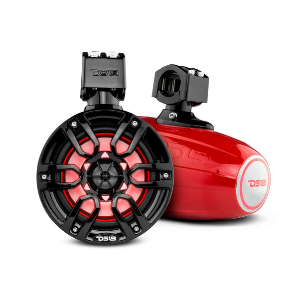 NXL 6.5" Marine and Powersports Towers LED RGB Lights 100 Watts Rms - Red.