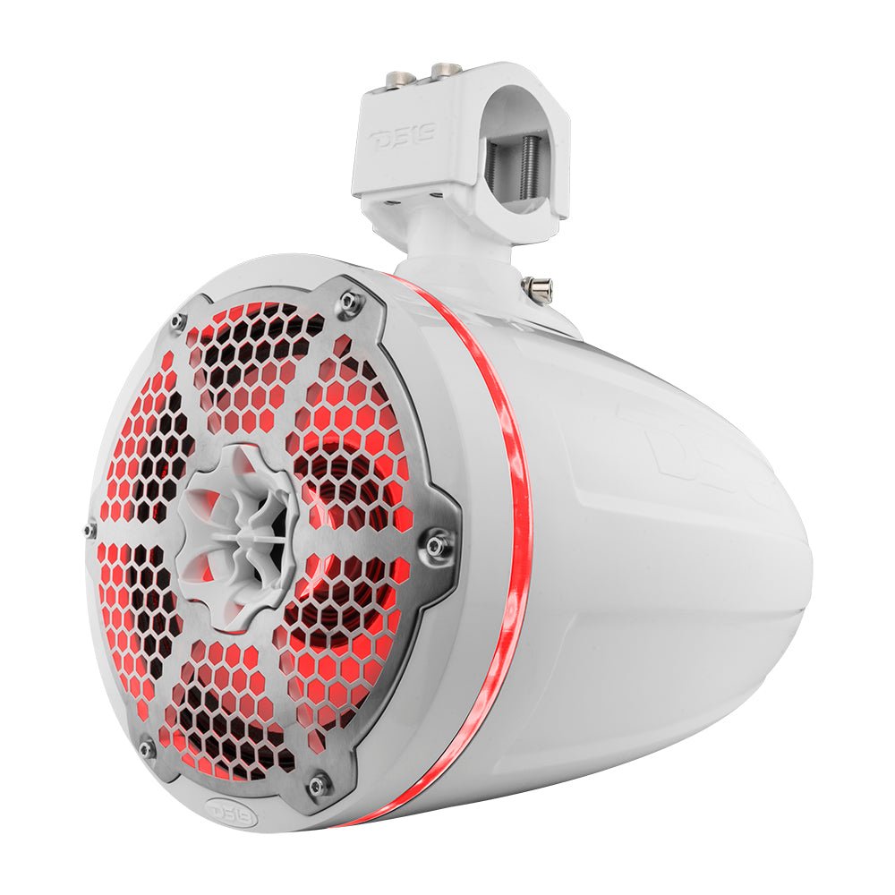 Bronco 6th Gen Roll Bar Audio Bundle – 8" Marine Tower Speakers with RGB LED Lights, OEM Roll Bar Mounting Clamps.