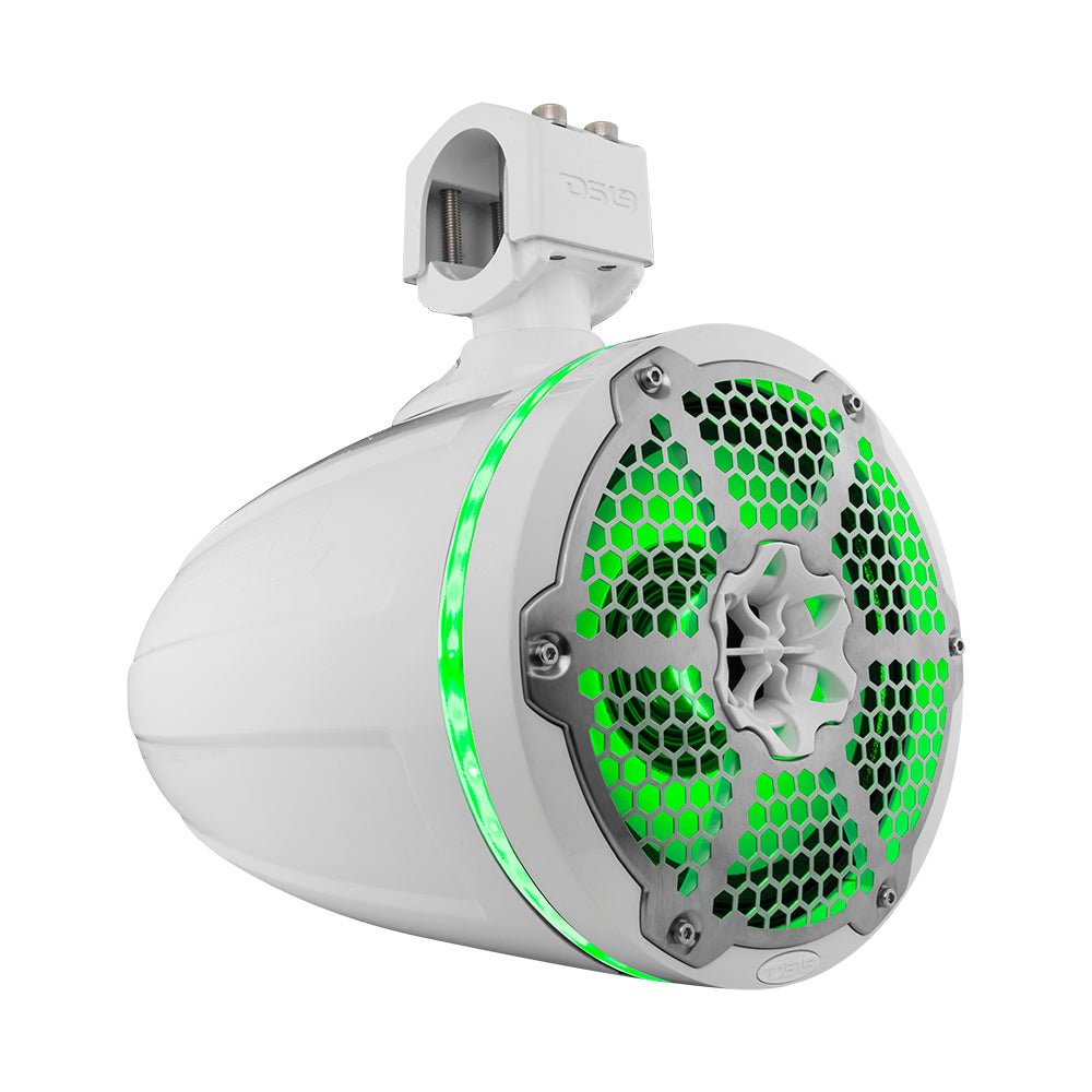 NXL 8" Neodymium Marine and Powersports Towers with Built-in Passive Radiator, 1" Driver and LED RGB Lights 180 Watts Rms.