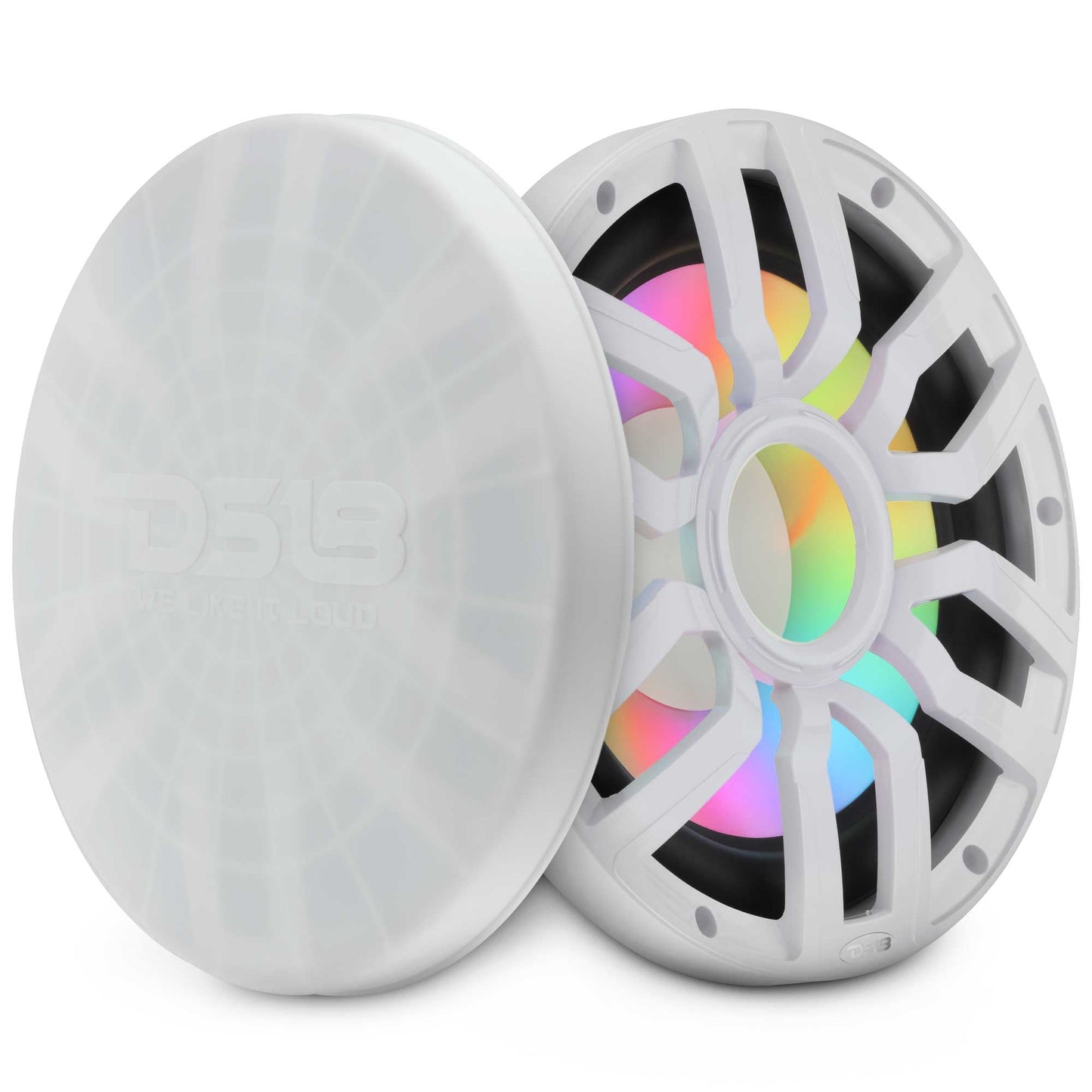 12” Marine Subwoofer with Hybrid Magnet Motor, Removable Grille and Digital LED Lights - 600W RMS 4-Ohm.