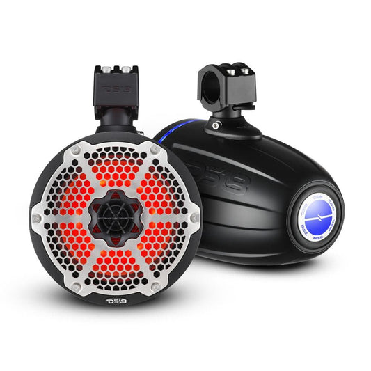 DS18 Better Marine Stereo Package 2 x 8” Speaker Tower | 1 x 2 Ch Amplifier | 1 x MOFCKIT8 and 1 x LED-BTC.