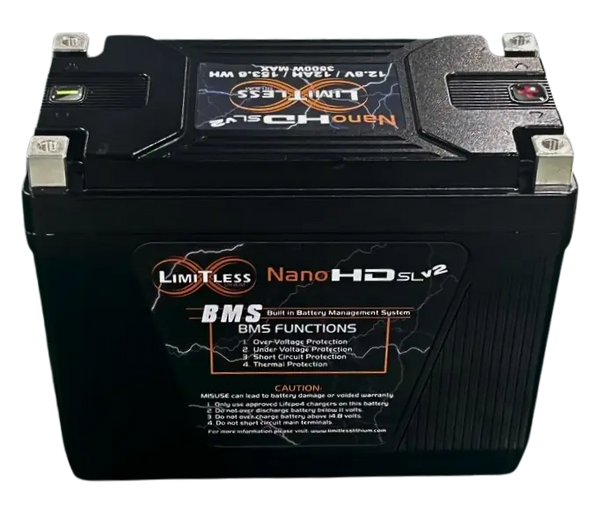 Limitless Lithium Nano-HD SLv2 12Ah Motorcycle & Powersports Battery BCI 20 Case.