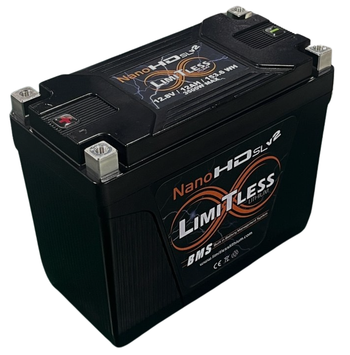 Limitless Lithium Nano-HD SLv2 12Ah Motorcycle & Powersports Battery BCI 20 Case.