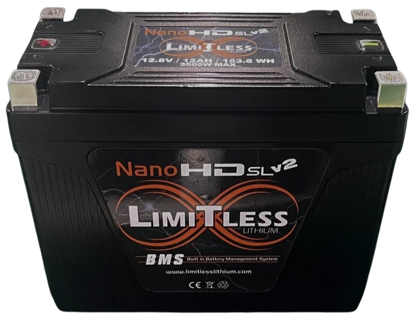 Limitless Lithium Nano-HD SLv2 12Ah Battery With 3.5A Maintainer