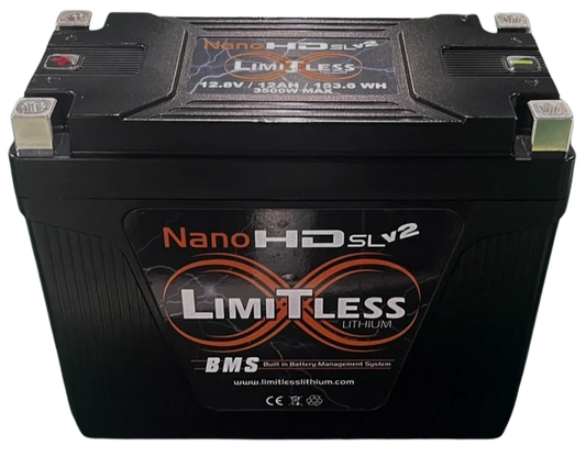 Limitless Lithium Nano-HD SLv2 12Ah Battery With 3.5A Maintainer