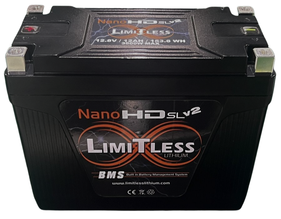 Limitless Lithium Nano-HD SLv2 12Ah Motorcycle & Powersports Battery BCI 20 Case.