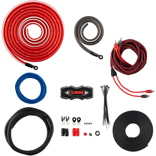 0-GA OFC 100% Copper Amplifier Installation Kit - RED.