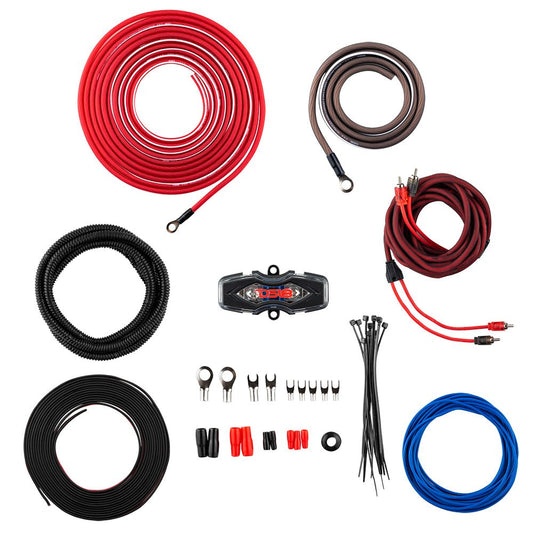 8-GA OFC 100% Copper Amplifier Installation Kit - RED.