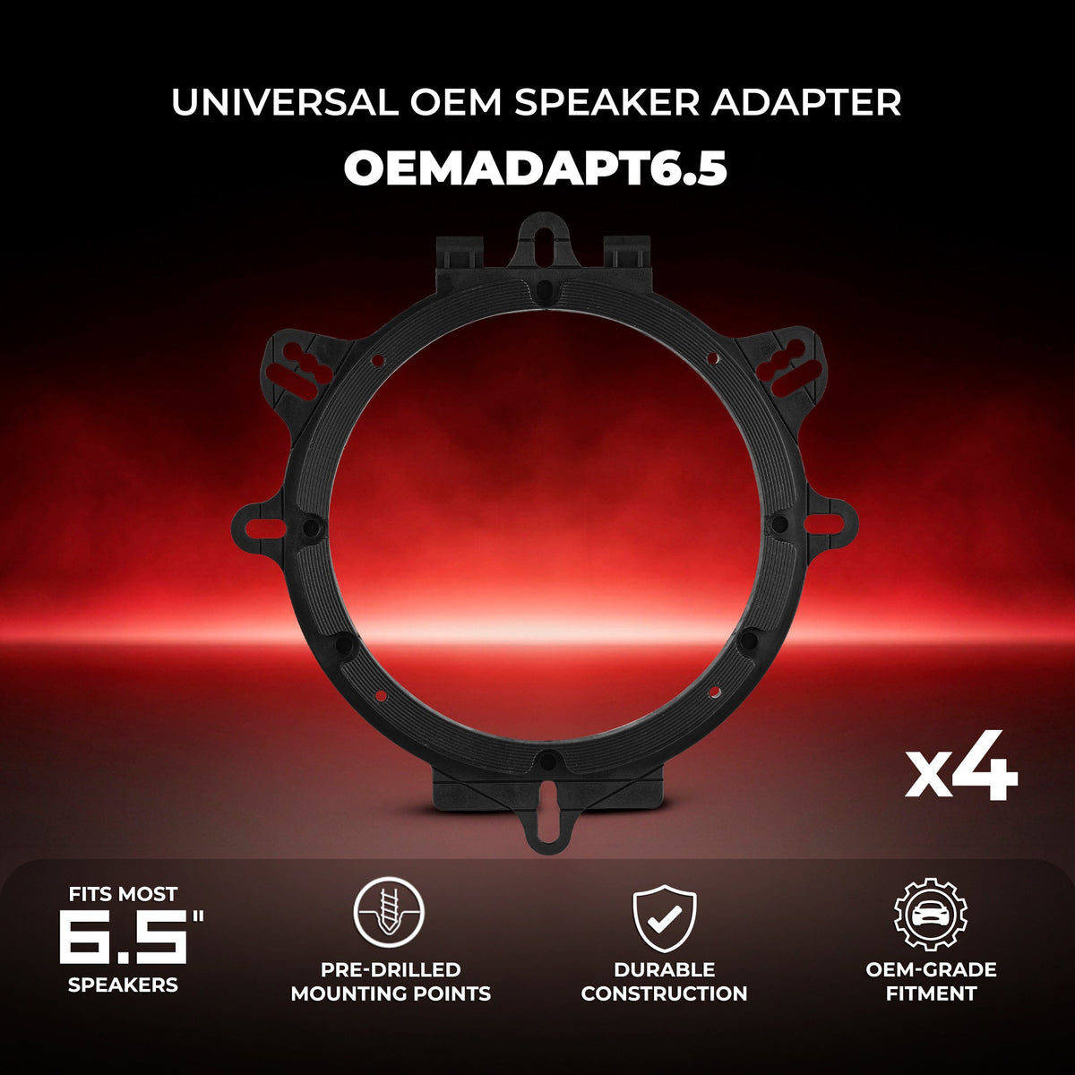 Pro Audio Speaker Bundle: 6.5" Midrange Coaxial Speakers with OEM Speaker Adapters, Amplifier, and Wiring Kit