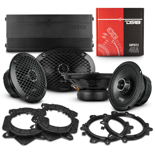 Pro Audio Hybrid Speaker Bundle: 6.5" & 6x9" Midrange Speakers with Built-In Compression Tweeters.