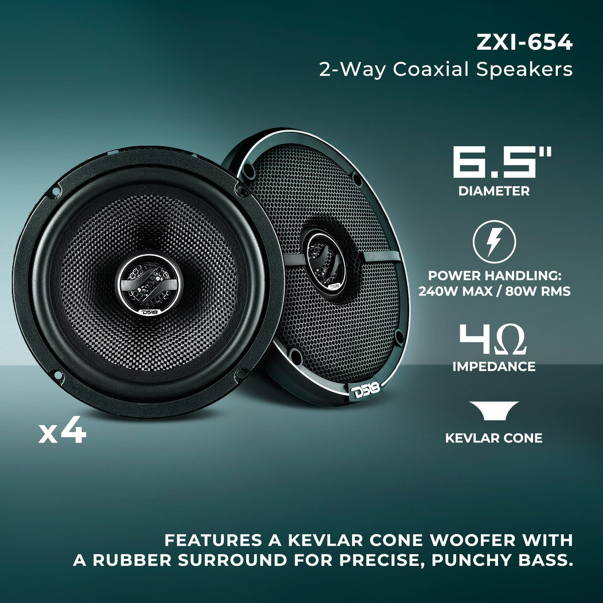 Car Audio + Bass Bundle: 6.5" Coaxial Speakers and 12" Subwoofer with Amplifier and Installation Kit
