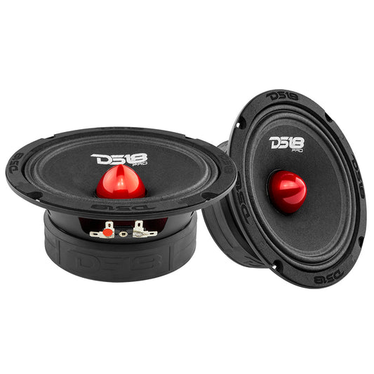 Pro Audio Speaker Bundle: 6.5" Midrange Speakers with OEM Speaker Adapters, Amplifier, and Wiring Kit.