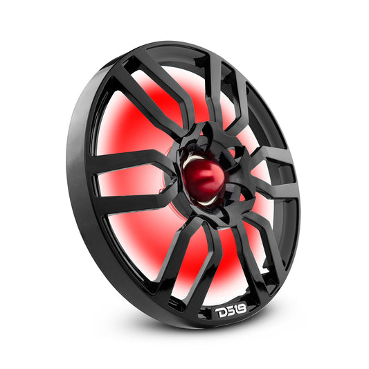 DS18 PRO-GTW10BK 10" Grill with Built-in 1.75" VC  Neodymium Bullet Tweeter and RGB Lights 500 Watts Black.