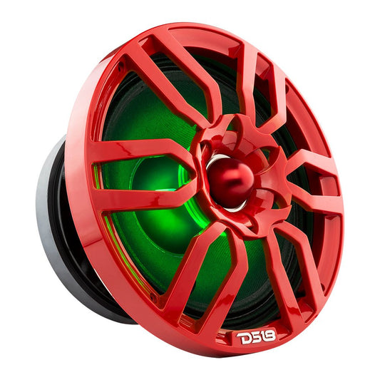 DS18 PRO-GTW10RD 10" Grill with Built-in 1.75" VC  Neodymium Bullet Tweeter and RGB Lights 500 Watts Red.