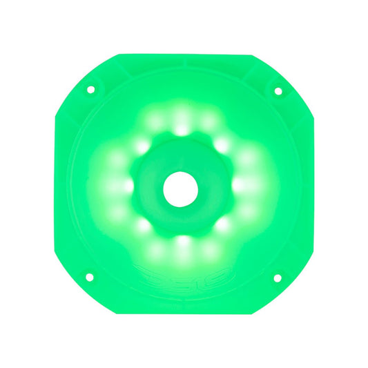 DS18 PRO-HA110CL Twist On 1" 110° 6.14" Depth Plastic Horn Clear with RGB LED Lights.