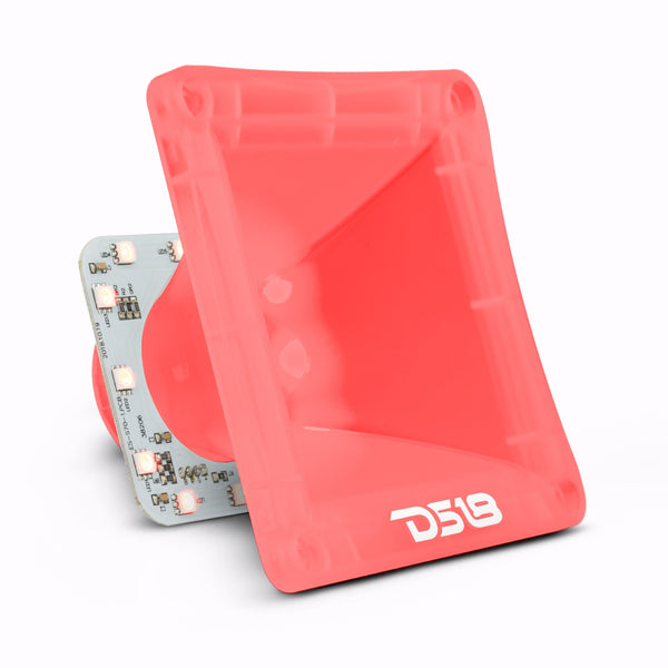 DS18 PRO-H44CL 1" Throat Transparent Plastic Driver Horn With RGB Lights.