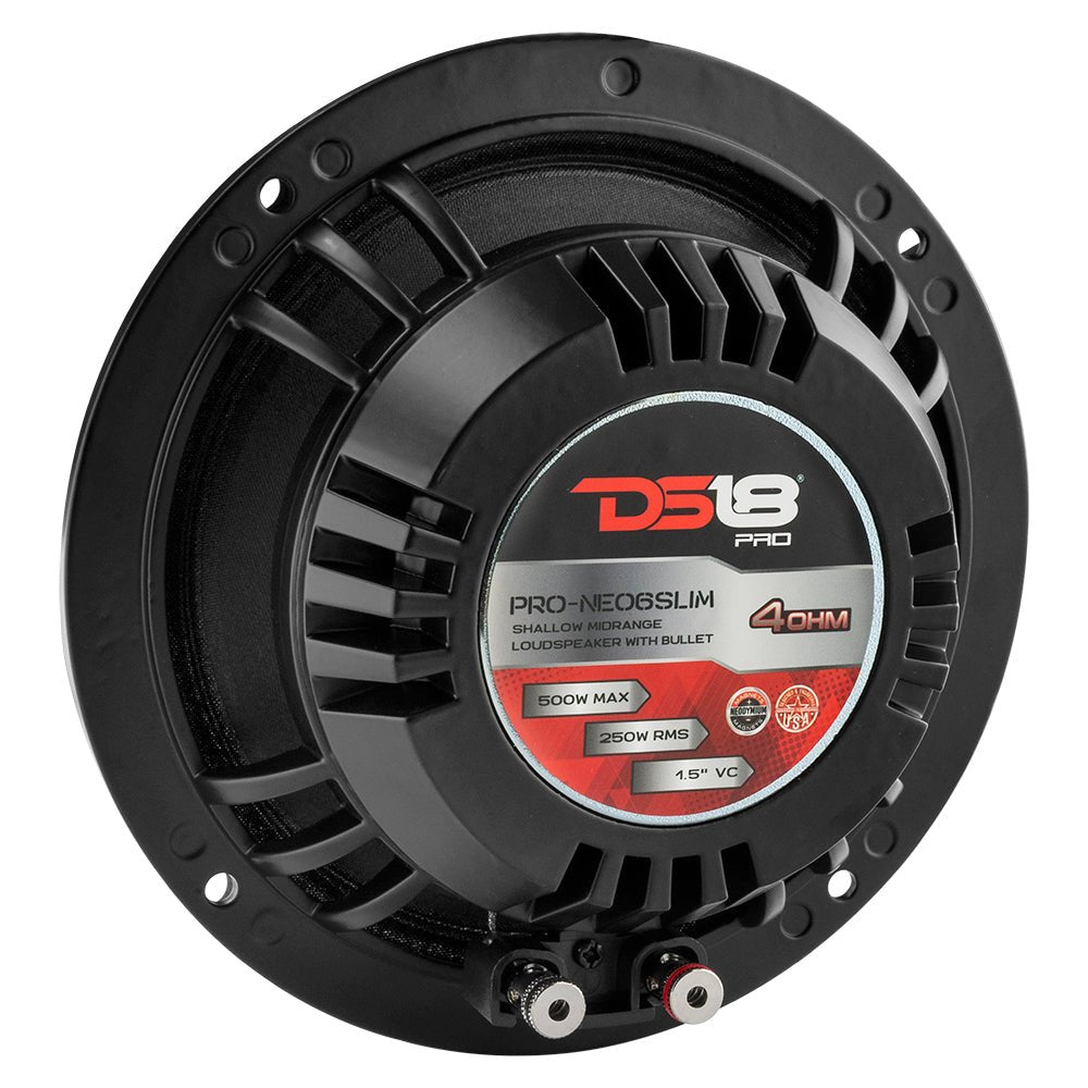PRO 6.5" Slim Neodymium Mid-Range Loudspeaker with Bullet | 400W 4-Ohm