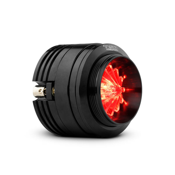 1.6" Shallow High Compression Neodymium Super Bullet Tweeter 140 Watts 1" Polyether Ether Ketone 4-Ohm Vc With RGB LED Lights.