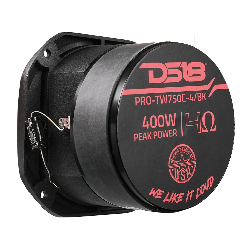 4” Super Bullet Tweeter with 1.5” Titanium Voice Coil and Oversized Ferrite Magnet 200 Watts 4-Ohm.