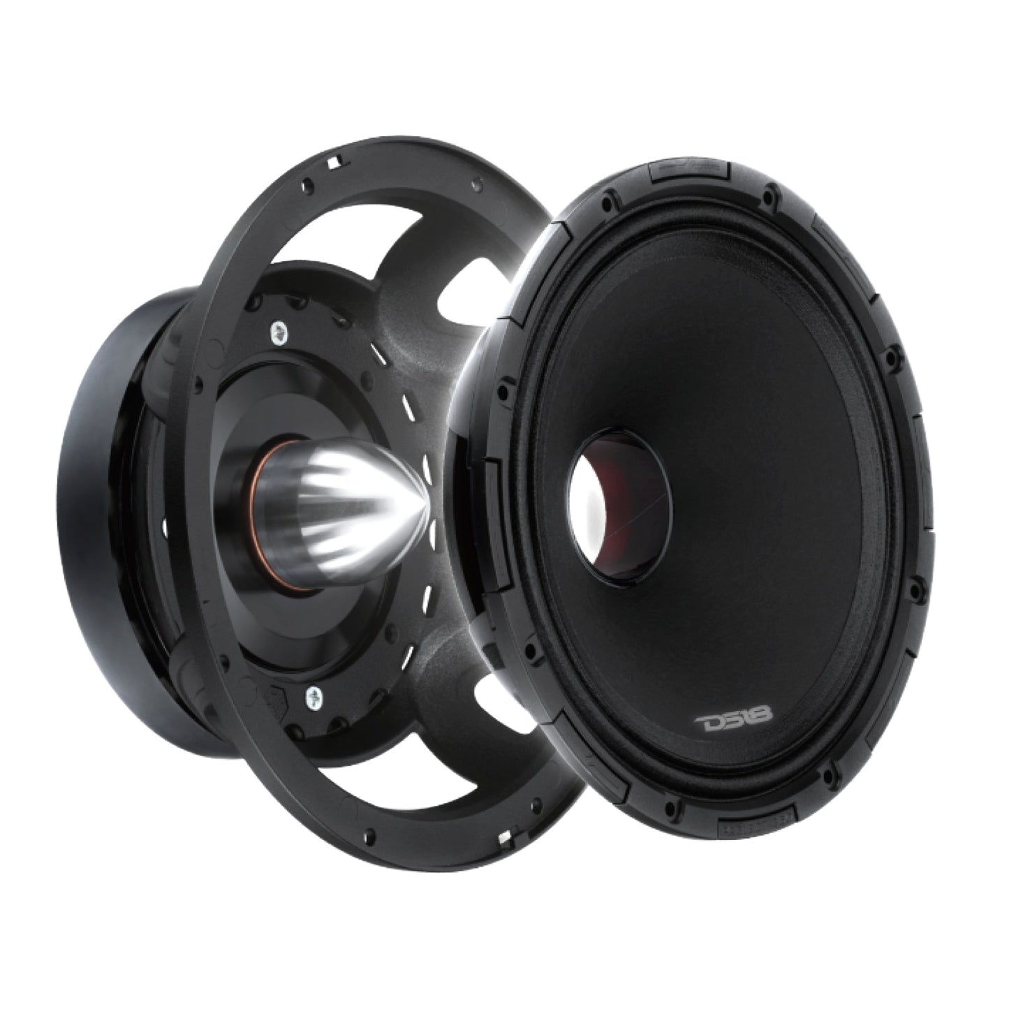 PROJECT360 8” High-Sensitivity Mid-High Loudspeaker with Bullet - 300W RMS 8-Ohm - Rotating Recone Design For Quick Repair.