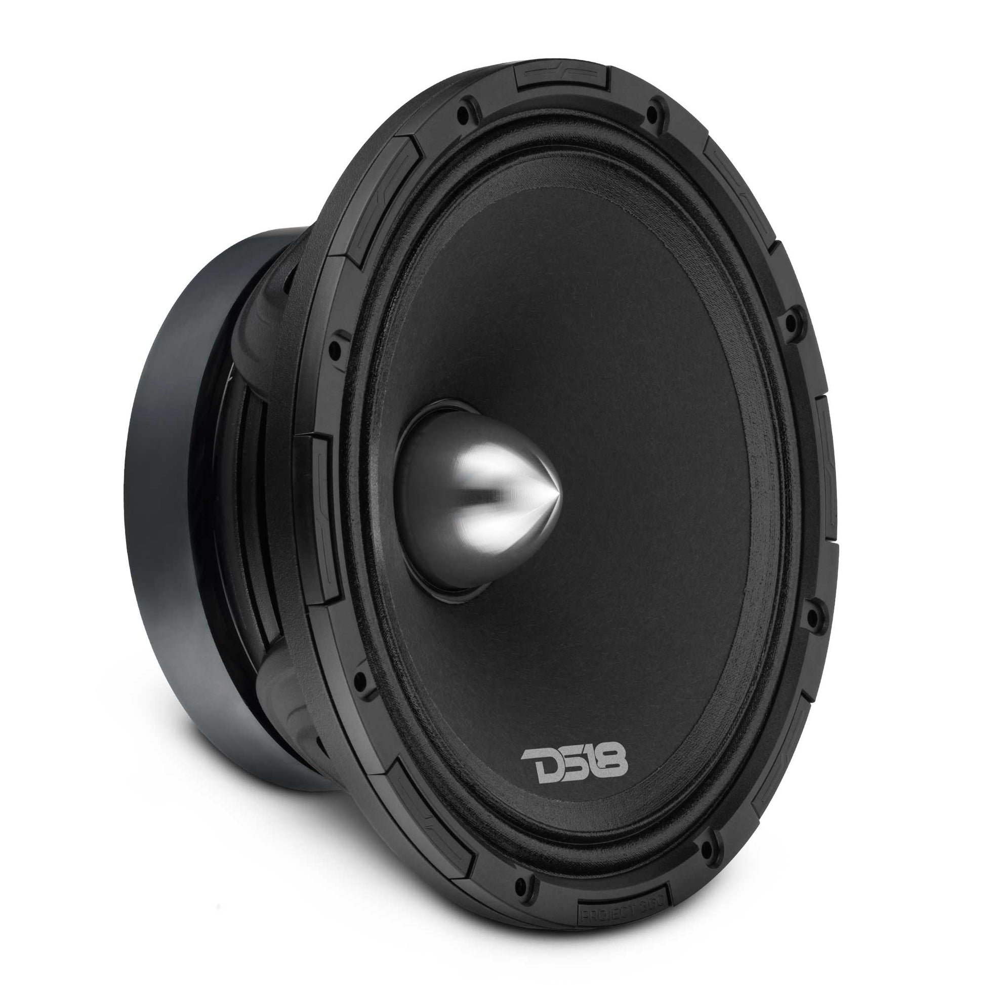 PROJECT360 8” High-Sensitivity Mid-High Loudspeaker with Bullet - 300W RMS 8-Ohm - Rotating Recone Design For Quick Repair.