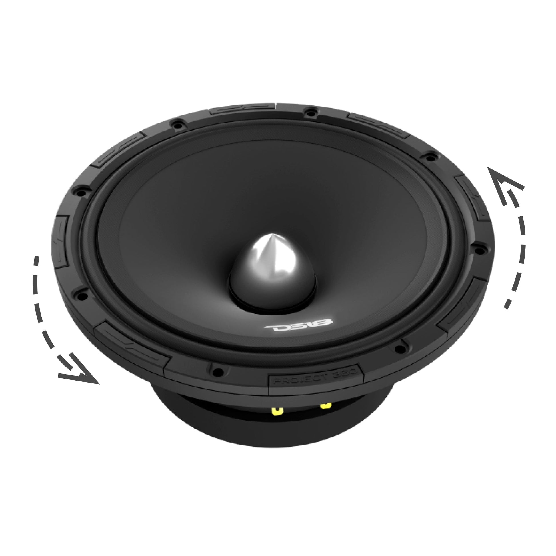PROJECT360 8” High-Sensitivity Mid-High Loudspeaker with Bullet - 300W RMS 8-Ohm - Rotating Recone Design For Quick Repair.