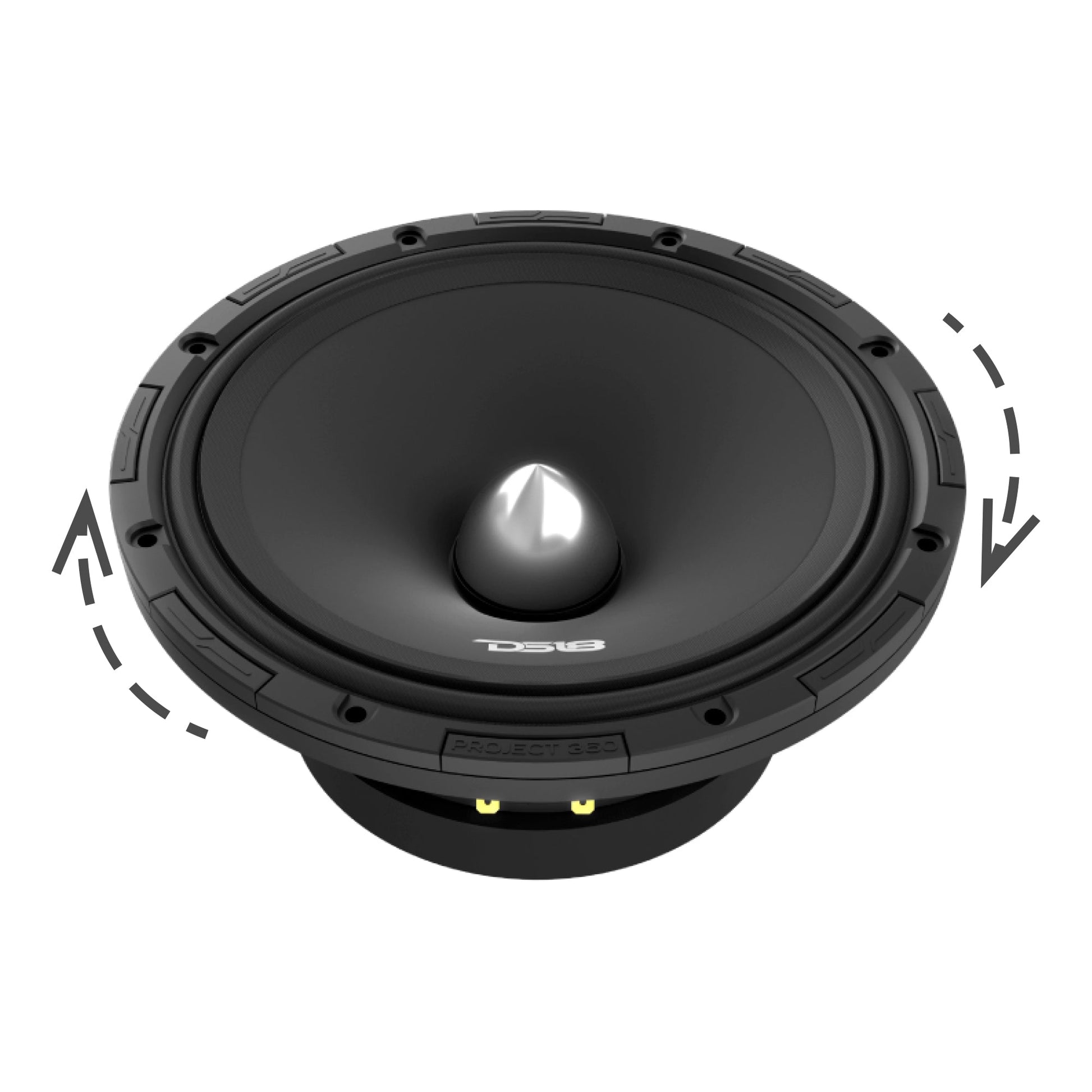 PROJECT360 8” High-Sensitivity Mid-High Loudspeaker with Bullet - 300W RMS 8-Ohm - Rotating Recone Design For Quick Repair.