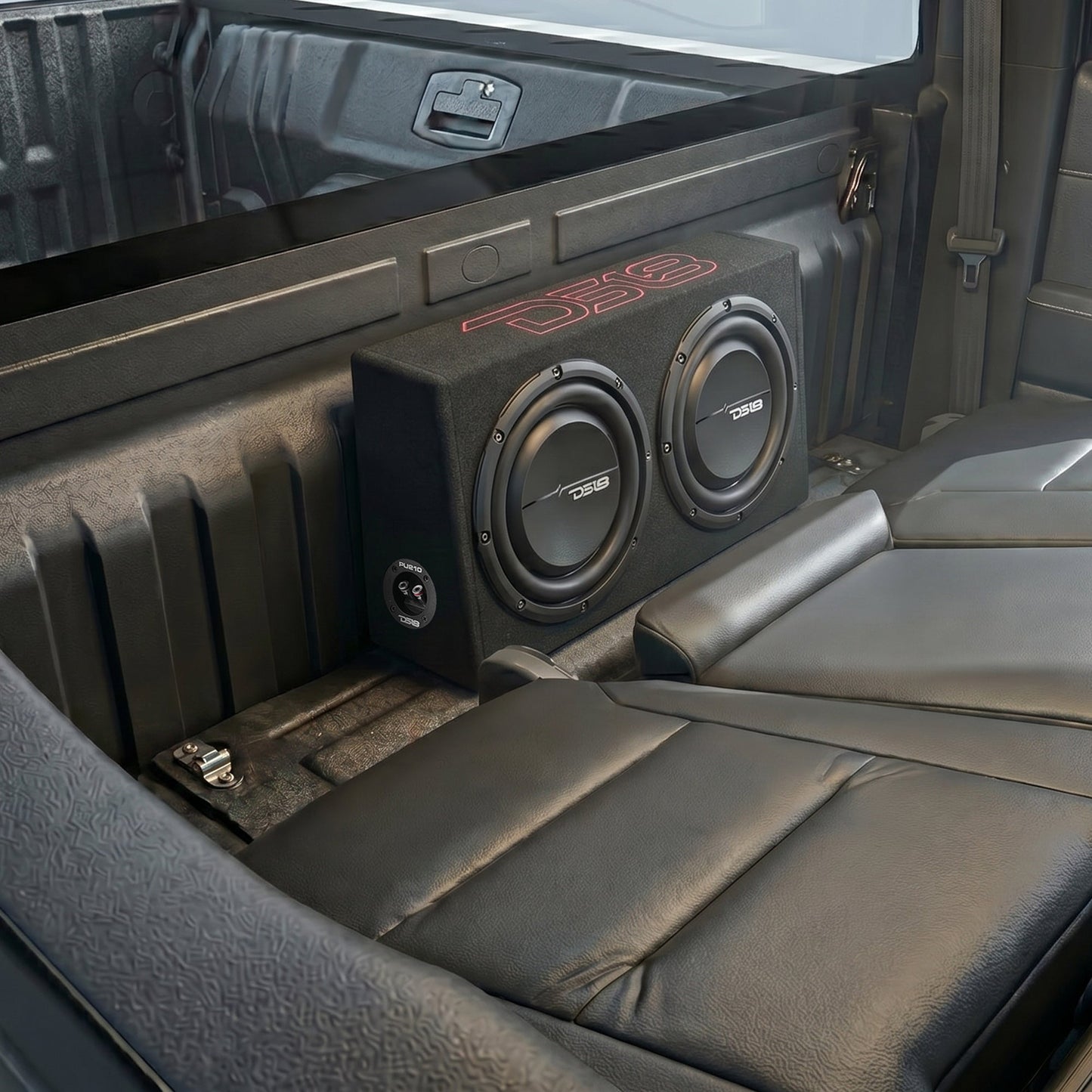 Loaded 10” Subwoofer + Passive Radiator Enclosure for Pickup Trucks.