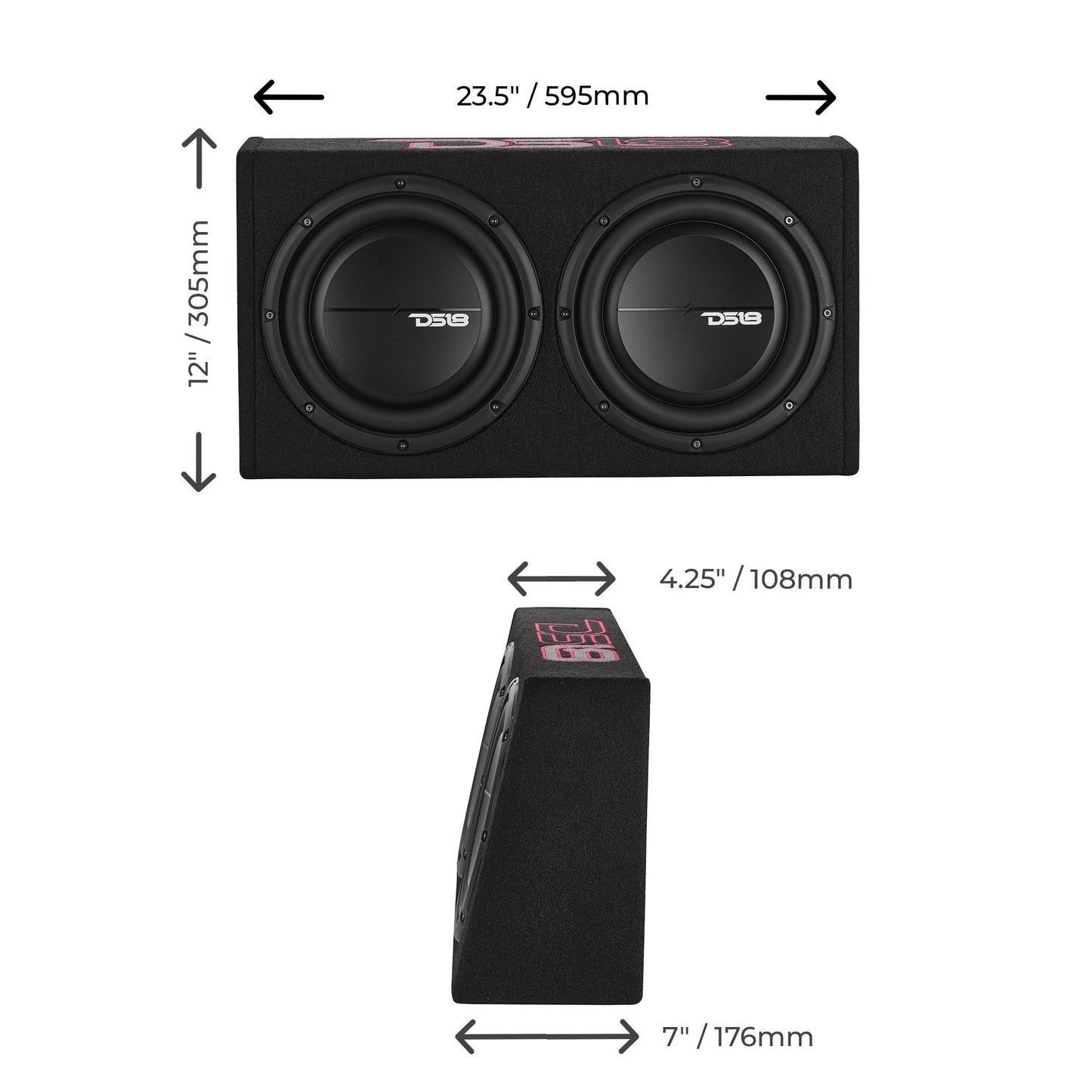 Loaded 10” Subwoofer + Passive Radiator Enclosure for Pickup Trucks.