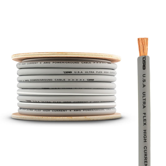 4-GA 100% OFC Ground, Power Cable, 50 Feet -Silver.
