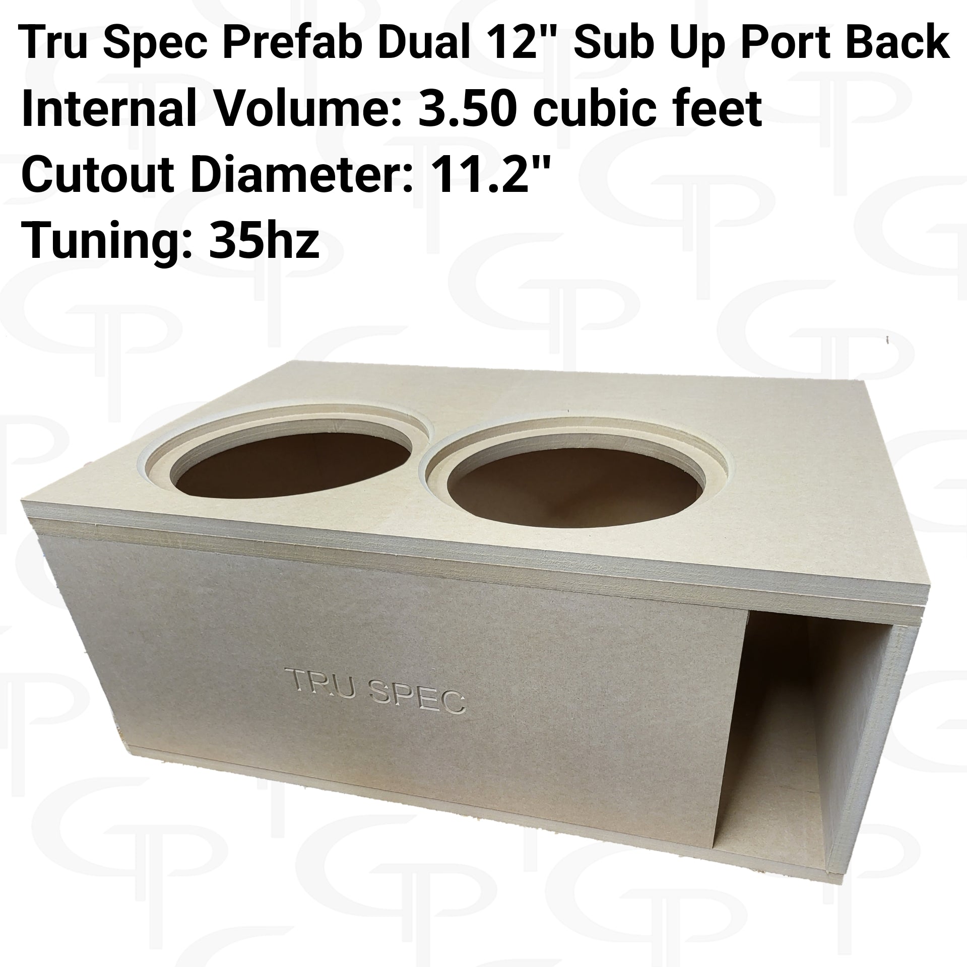 TRU SPEC Prefab Dual 12" Sub Up Port Back Subwoofer Enclosure.