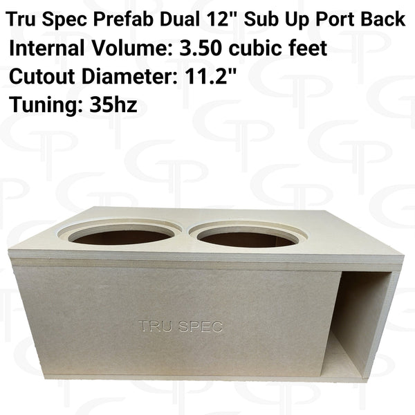 TRU SPEC Prefab Dual 12" Sub Up Port Back Subwoofer Enclosure.