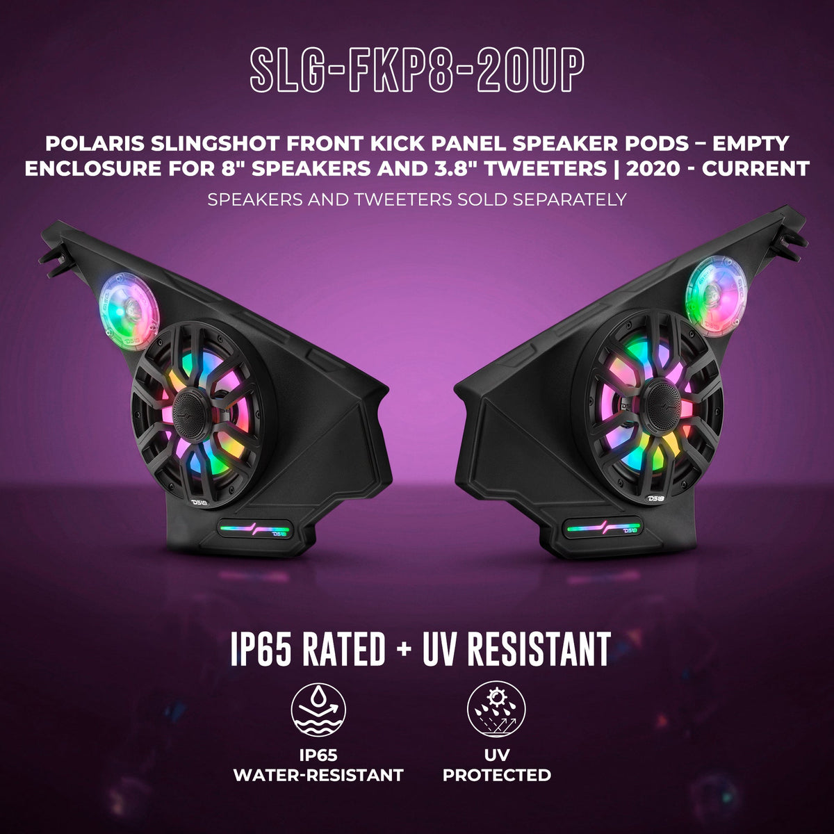 Polaris Slingshot Front Kick Panel Speaker Pods – Empty Enclosure for 8" Speakers and 3.8" Tweeters | 2020 - Current - Sold by Audio Sellerz