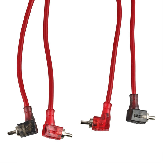 100% OFC Ultra Flex 2-Channel RCA with 90 Degree Ends, Dual Twist Wire, Red Braided Jacket - 16 ft.