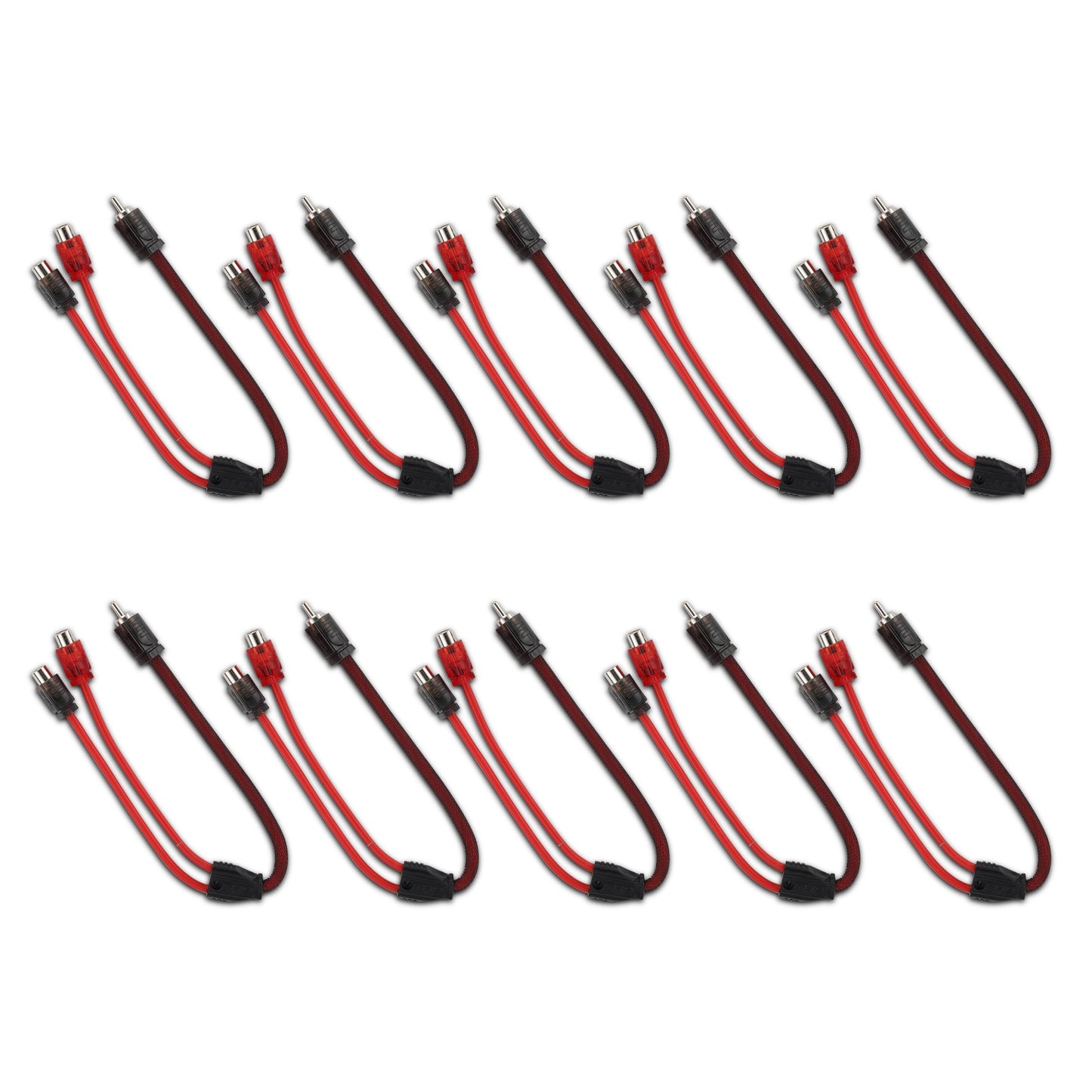 Level 2 RCA 100% OFC Y Connector – 1 Male / 2 Female (10-Pack).