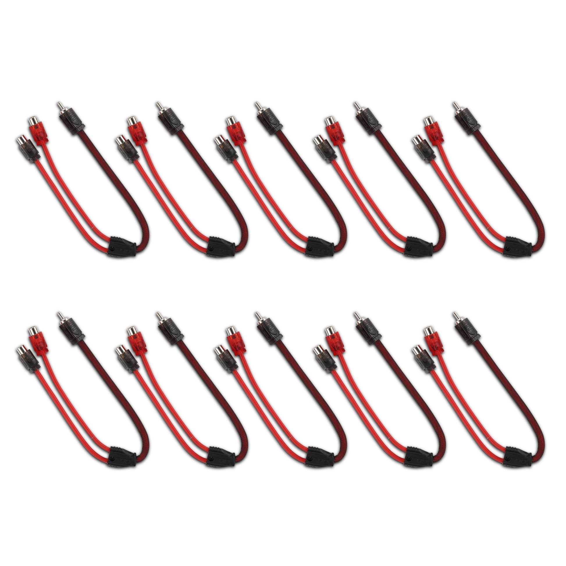 Level 2 RCA 100% OFC Y Connector – 1 Male / 2 Female (10-Pack).