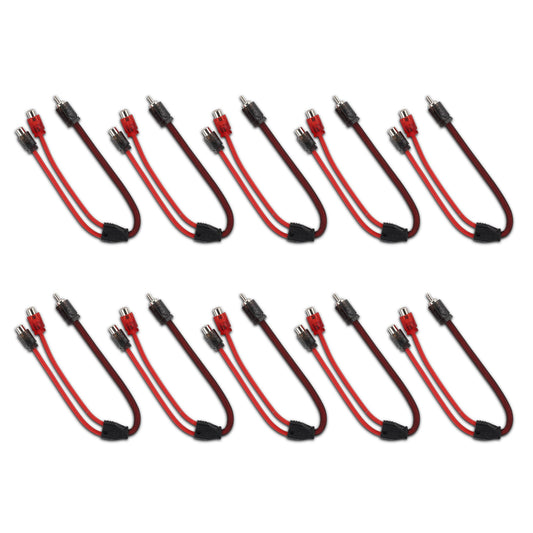 Level 2 RCA 100% OFC Y Connector – 1 Male / 2 Female (10-Pack).