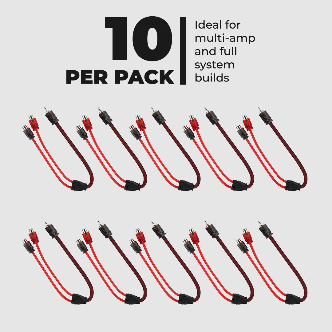 Level 2 RCA 100% OFC Y Connector – 1 Male / 2 Female (10-Pack).