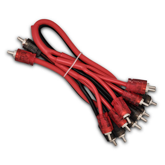 Level 2 RCA 100% Copper OFC Y Connector 2 MALE to 12 MALE 1.5 Feet - RED.