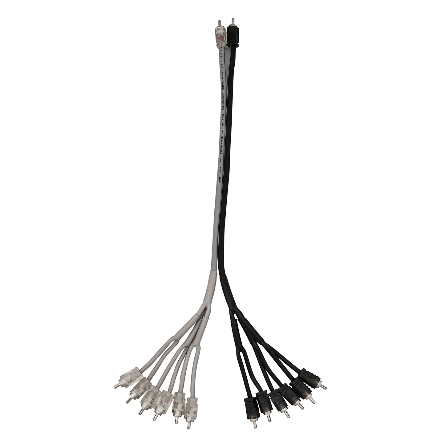 Level 2 RCA 100% Copper OFC Y Connector 2 MALE to 12 MALE 1.5 Feet - SILVER