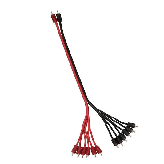 Level 2 RCA 100% Copper OFC Y Connector 2 MALE to 12 MALE 1.5 Feet - RED.