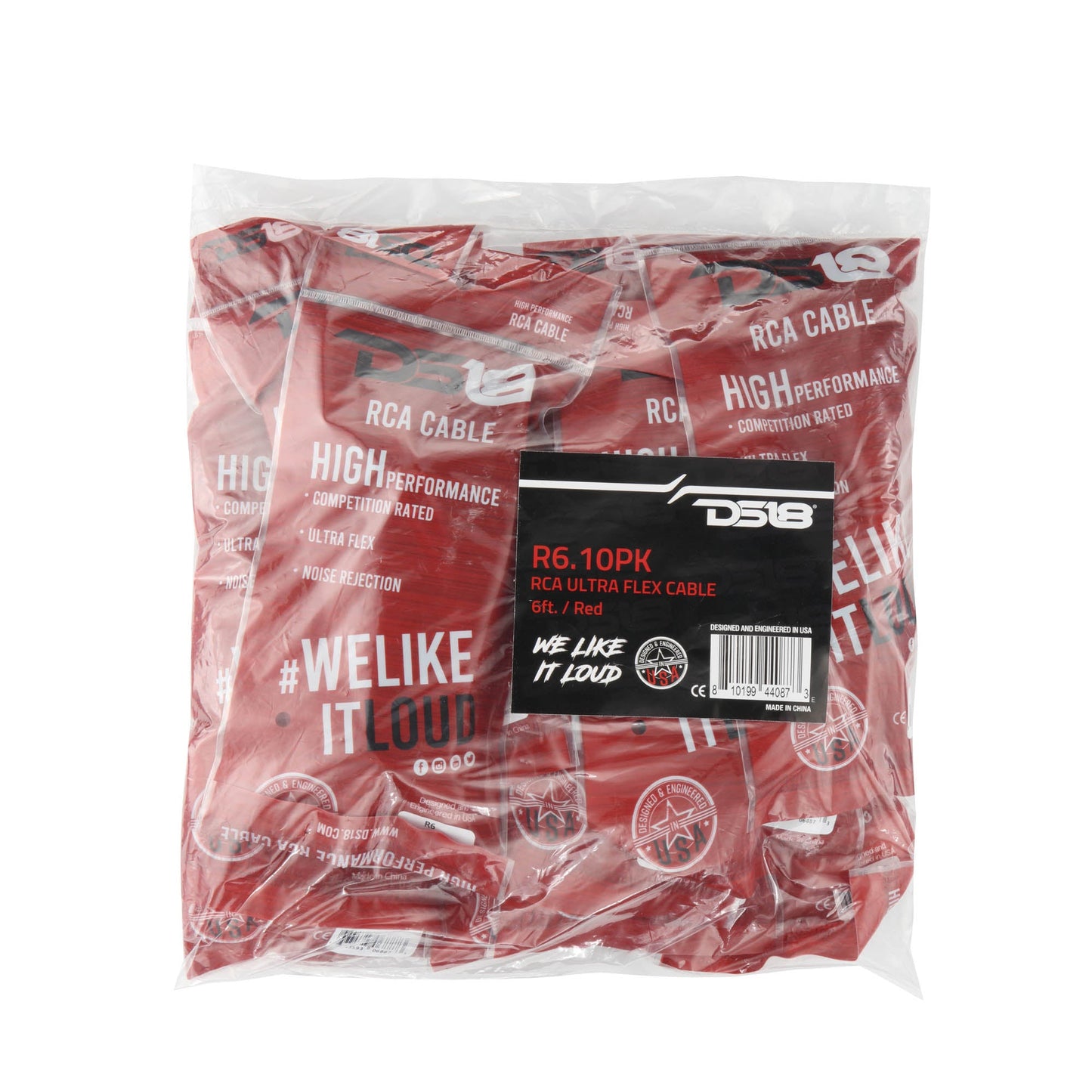 Level 2 RCA 100% Copper OFC 6 Feet - Pack 10 pieces.